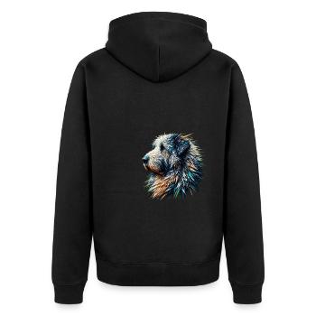 Polygone Art Komondor Chien de berger hongrois Komondors - Veste à capuche bio Premium Unisexe - noir - Dos - Nico (187cm)