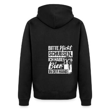 Biertrinken Bier Fun Kneipe Hopfen Saufen Trinkspi - Unisex Premium Bio Zip Hoodie - Schwarz - Hinten - Nico (187cm)