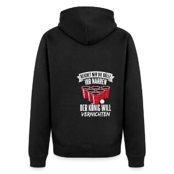 Hands me the balls, you fools, beerpong, hops, S - Unisex Premium Organic Zip Hoodie - black - Back - Nico (187cm)
