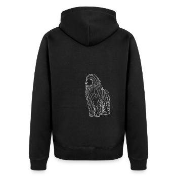 Dessin au trait Komondor Chien de berger hongrois Komondors - Veste à capuche bio Premium Unisexe - noir - Dos - Nico (187cm)