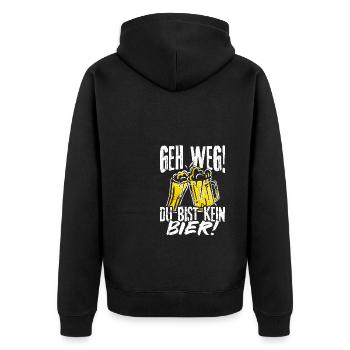 Beer Drinking Beer Fun Pub Hops Drinking Drinking - Unisex Premium Organic Zip Hoodie - black - Back - Nico (187cm)