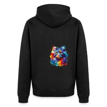 Splash Art coloré American Curl - Veste à capuche bio Premium Unisexe - noir - Dos - Nico (187cm)