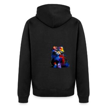 Splash Art coloré American Curl - Veste à capuche bio Premium Unisexe - noir - Dos - Nico (187cm)