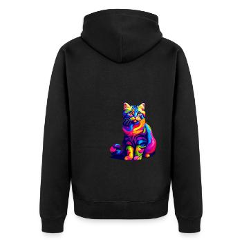 Pop Art coloré American Curl - Veste à capuche bio Premium Unisexe - noir - Dos - Nico (187cm)