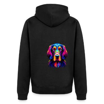 Pop Art coloré Setter anglais Laverack Setter - Veste à capuche bio Premium Unisexe - noir - Dos - Nico (187cm)