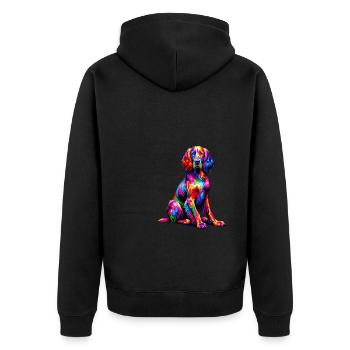 Pop Art coloré Setter anglais Laverack Setter - Veste à capuche bio Premium Unisexe - noir - Dos - Nico (187cm)