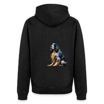 Polygon Art Setter Anglais Setter Laverack - Veste à capuche bio Premium Unisexe - noir - Dos - Nico (187cm)