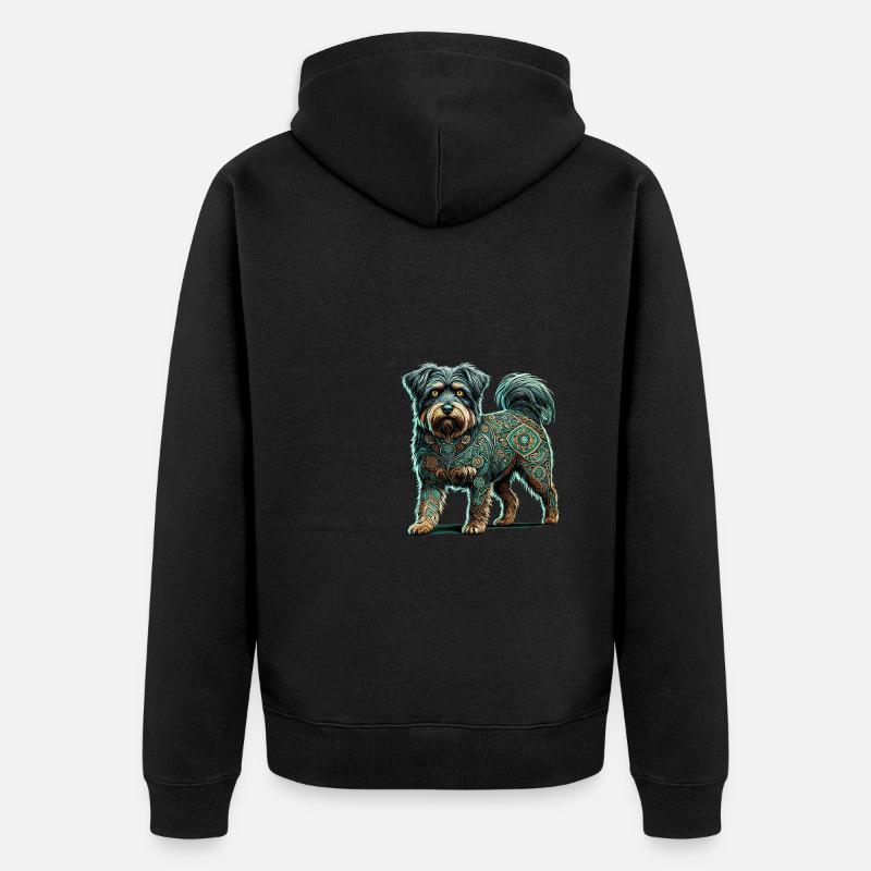 Mandala Art Tibetan Terrier Terriers - Veste à capuche bio Premium Unisexe - noir