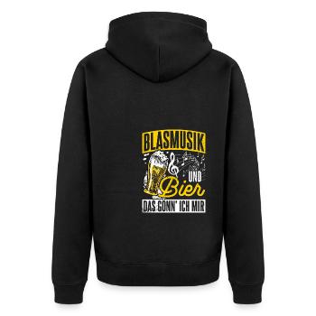 Blasmusik Und Bier Das Gönn Ich Mir Party Bier Mus - Unisex Premium Bio Zip Hoodie - Schwarz - Hinten - Nico (187cm)