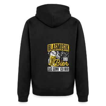 Biertrinken Bier Fun Kneipe Musik Sauftour Biertri - Unisex Premium Bio Zip Hoodie - Schwarz - Hinten - Nico (187cm)
