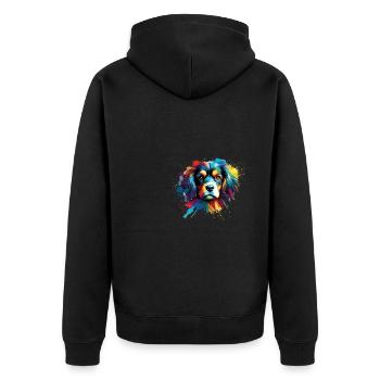 Splash Art coloré Petit Munsterlander - Veste à capuche bio Premium Unisexe - noir - Dos - Nico (187cm)
