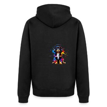Splash Art Headphones Small Münsterländer - Veste à capuche bio Premium Unisexe - noir - Dos - Nico (187cm)