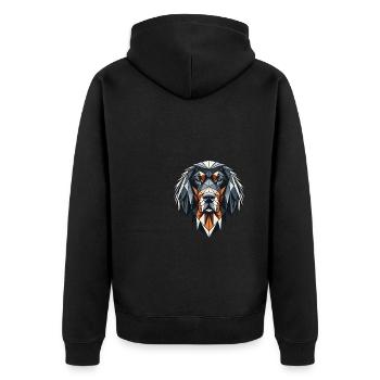 Art géométrique Gordon Setter Setters - Veste à capuche bio Premium Unisexe - noir - Dos - Nico (187cm)