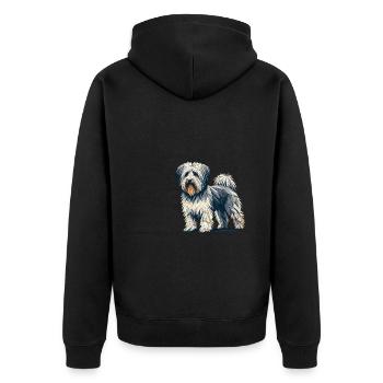 Geometric Art Havanese Havaneses - Unisex Premium Organic Zip Hoodie - black - Back - Nico (187cm)