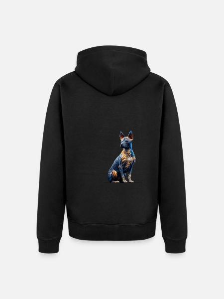 Polygon Art Peruvian Hairless Dog - Unisex Premium Organic Zip Hoodie - black