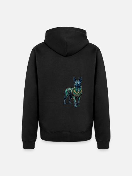 Mandala Art Peruvian Hairless Dog - Unisex Premium Organic Zip Hoodie - black