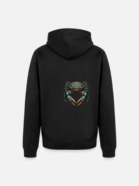 Mandala Art Crab Crabs - Unisex Premium Organic Zip Hoodie - black