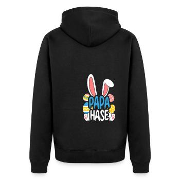 Dad Bunny Father's Day Gift Easter Bunny Dad - Unisex Premium Organic Zip Hoodie - black - Back - Nico (187cm)
