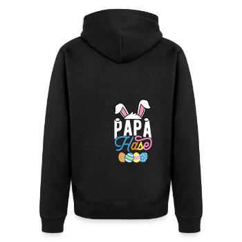 Bunny Dad Gift Easter Father's Day Bunny Dad - Unisex Premium Organic Zip Hoodie - black - Back - Nico (187cm)