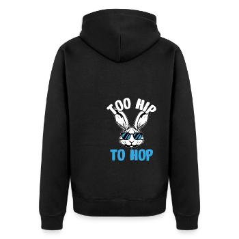 Trop branché pour sauter pour un amoureux des lapins - Veste à capuche bio Premium Unisexe - noir - Dos - Nico (187cm)