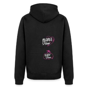 Maman Lapin Bébé Lapin Fête des Mères - Veste à capuche bio Premium Unisexe - noir - Dos - Nico (187cm)