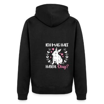J’aime juste les lapins lapin lapin filles enfants o - Veste à capuche bio Premium Unisexe - noir - Dos - Nico (187cm)