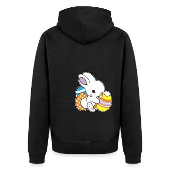 Lapin de Pâques peint oeuf de Pâques peinture chasse aux oeufs - Veste à capuche bio Premium Unisexe - noir - Dos - Nico (187cm)
