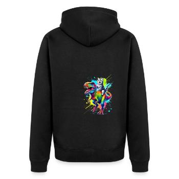 Splash Art Dinosaure T-Rex American Shorthair - Veste à capuche bio Premium Unisexe - noir - Dos - Nico (187cm)