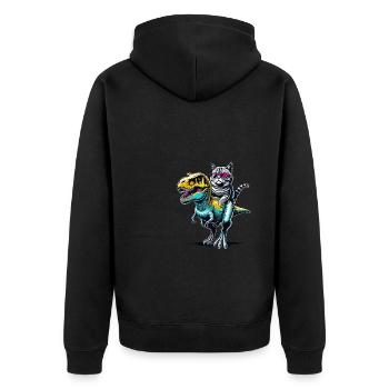 Dinosaure T-Rex American Shorthair Tyrannosaurus - Veste à capuche bio Premium Unisexe - noir - Dos - Nico (187cm)
