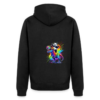 Splash Art Dinosaure T-Rex Panda Tyrannosaurus Rex - Veste à capuche bio Premium Unisexe - noir - Dos - Nico (187cm)