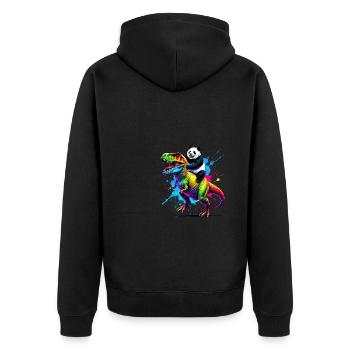 Splash Art Dinosaure T-Rex Panda Tyrannosaurus Rex - Veste à capuche bio Premium Unisexe - noir - Dos - Nico (187cm)