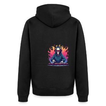 Lunettes de soleil et casques d’écoute DJ Skull dans le Pop Art - Veste à capuche bio Premium Unisexe - noir - Dos - Nico (187cm)