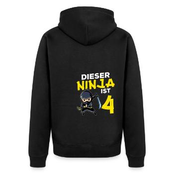Dieser Ninja Ist 4 Geburtstag Geschenk Party Japan - Unisex Premium Bio Zip Hoodie - Schwarz - Hinten - Nico (187cm)