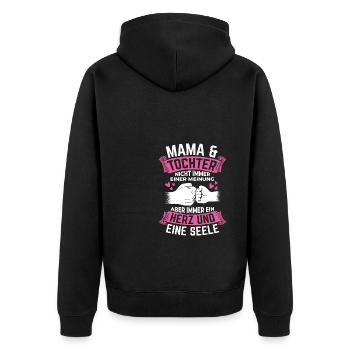 Maman et fille pas toujours du même état d’ - Veste à capuche bio Premium Unisexe - noir - Dos - Nico (187cm)