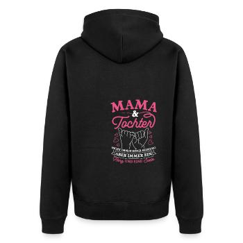 Mom & Daughter Not Always of the Same Mind Heart & Se - Unisex Premium Organic Zip Hoodie - black - Back - Nico (187cm)