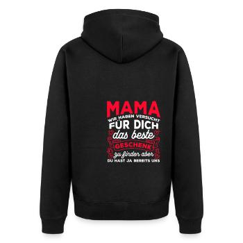 Muttertag Beste Mama Ehefrau Familienliebe Lieblin - Unisex Premium Bio Zip Hoodie - Schwarz - Hinten - Nico (187cm)