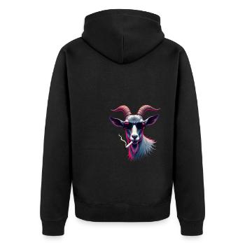 Chèvre avec des lunettes de soleil motif animal chèvres fumantes - Veste à capuche bio Premium Unisexe - noir - Dos - Nico (187cm)