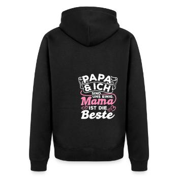 Muttertag Beste Mama Ehefrau Familienliebe Lieblin - Unisex Premium Bio Zip Hoodie - Schwarz - Hinten - Nico (187cm)