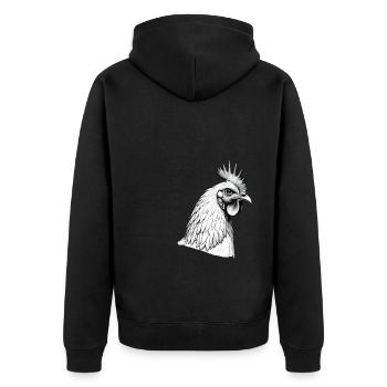 Chicken Black White Outfit Animal Motif Art Chickens - Unisex Premium Organic Zip Hoodie - black - Back - Nico (187cm)