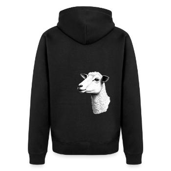 Sheep Black White Outfit Animal Motif Art Sheep - Unisex Premium Organic Zip Hoodie - black - Back - Nico (187cm)