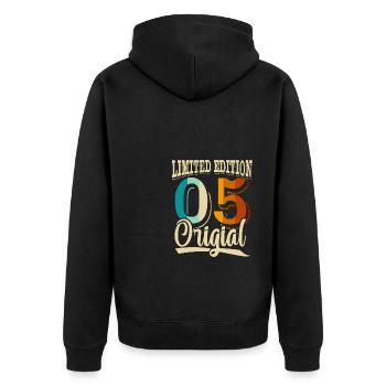 20th Anniversary 2005 Limited Edition 20 Years - Unisex Premium Organic Zip Hoodie - black - Back - Nico (187cm)