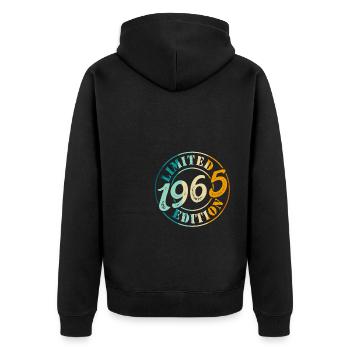 60e anniversaire 1965 Edition limitée 60 ans - Veste à capuche bio Premium Unisexe - noir - Dos - Nico (187cm)