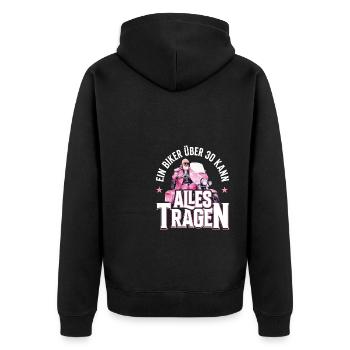 30th Birthday 1995 Motorcycle Motorcyclist - Unisex Premium Organic Zip Hoodie - black - Back - Nico (187cm)