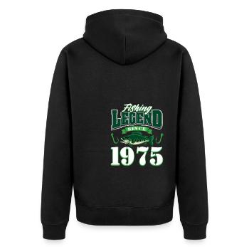 50. Geburtstag 1975 Mann Angler Geschenke für - Unisex Premium Bio Zip Hoodie - Schwarz - Hinten - Nico (187cm)