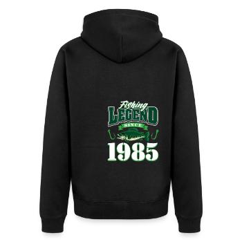 40th Birthday 1985 Man Angler Gifts for - Unisex Premium Organic Zip Hoodie - black - Back - Nico (187cm)