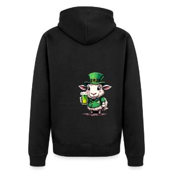 Mouton Saint-Patrick Bière Berger Tenue Mouton - Veste à capuche bio Premium Unisexe - noir - Dos - Nico (187cm)