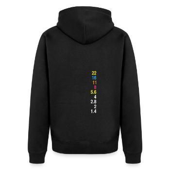 Photographie Aperture Photographe Cadeau Photo Photographe - Veste à capuche bio Premium Unisexe - noir - Dos - Nico (187cm)