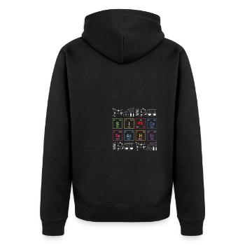 Chemiker Periodensystem Science Nerd Physik Chemie - Unisex Premium Bio Zip Hoodie - Schwarz - Hinten - Nico (187cm)