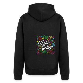 Happy Easter Gift Easter Saying Easter - Unisex Premium Organic Zip Hoodie - black - Back - Nico (187cm)