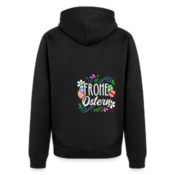 Joyeuses Pâques - Veste à capuche bio Premium Unisexe - noir - Dos - Nico (187cm)